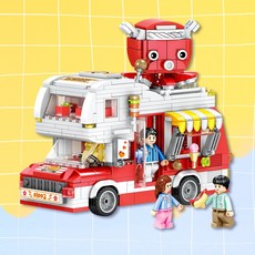 호환레고 미니블럭 푸드트럭 5종 - 아이스크림 햄버거 과일 케이크 캠핑, 캠핑푸드트럭, 1개