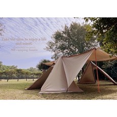 MB camping fanatic 雙峰帳 帳篷 客廳帳 炊事帳, 奶茶色