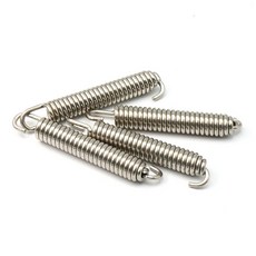 ZSDTRP 4pcs 75mm 오토바이 스테인레스 스틸 배기관 머플러 소음기 스프링 범용 개폐식, 은, 은