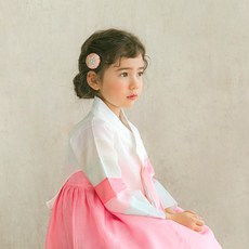 실크 한복 똑딱핀 유아헤어핀