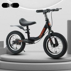 무페달 자전거 두발 슬라이딩 균형 무광 밸런스바이크, 1개, 1cm, 14인치 검정색 발판 브레이크