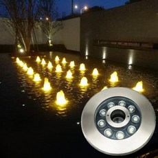 LED 분수등 연못 조명 야외 수중등 램프 방수 무드등 인공폭포, 6W 컬러풀 그라데이션