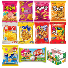 리본선물박스 10종 종합과자세트, 1세트, 1호 칸쵸+씨리얼+농심4종+크라운4종