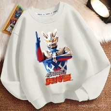 新款奧特曼男女兒童秋冬圓領衛衣加絨加厚寬鬆長袖休閒上衣外套潮 O9VJ