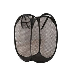 網狀可折疊洗衣籃, 黑色