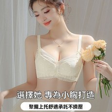 台灣發貨 內衣女士小胸聚攏顯大調整型柔軟透氣無鋼圈收副乳防下垂蕾絲品牌文胸胸罩