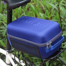 자전거가방 짐받이 트렁크 하드케이스 후면 캐리어 수납가방 파우치, 블루 하드케이스+비커버, 10L, 1개