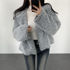 블링데이 여성 겨울 뽀글이 양털 후리스 후드 집업 점퍼 자켓