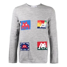 꼼데가르송셔츠 파인 니트 그래픽 프린트 스웨터