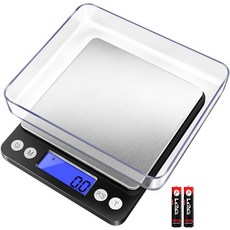 후지온 디지털 주방 저울 3000g0g 포켓 푸드 6개 변환 트레이 2개 포함 그램 LCD 타레 기능 파충류 허브 저울배터리, Green