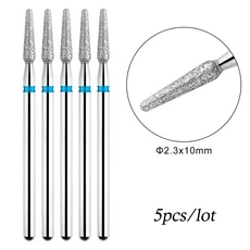 BNG 5 개/대 불꽃 네일 드릴 비트 매니큐어 용 다이아몬드 밀링 커터 3/32 ''손톱 용 프로 드릴 팁 큐티클