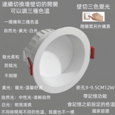 LED三色變光面板燈 - 3000K 4000K 6000K, 自然光-黃光-白光, 1個