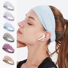 루이식스 스포츠 땀흘림 방지 헤어밴드, 스카이, 1개