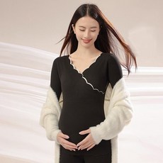 겨울 임산부 내의 상하의 세트 착용감 좋은 수유 내의 세트 임산부 내복 상의 + 하의 빅사이즈 YJW