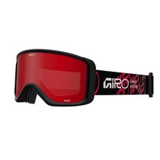 Giro Sagen 성인용 스노우 고글 - 울트라 블랙/옐로우 렌즈가 있는 레드 플로우 스트랩 212470, 레드/블랙 엔드리스 - 앰버 스칼렛