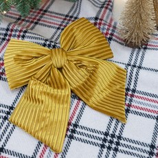 리본 장식 커튼 집게 타이백 뉴트로 벨벳 20cm 3컬러, 골드