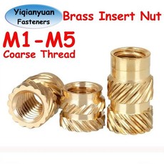 이치엔위안 황동 인서트 너트 열용융 널링 나사 열사출 내장 구리, 10. Length1.5mm