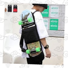 스케이트보드 백팩 남녀공용 캐주얼 가방 보드수납 스트리트 패션 학생가방 데일리백팩 스포츠백, 1개, 블랙