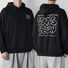 오프앤 [기모선택] 국산 특양면 소울즈크루 프린팅 오버핏 후드티