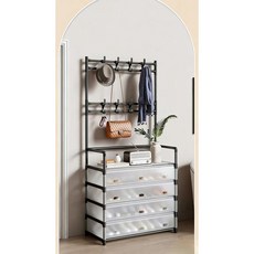 ANYOU 방진 심플 신발 모자걸이 신발장 착지 가정용 셋방 옷걸이 다용도 신발장, 블랙, 1개