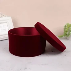 선물 상자 벨벳 라운드 꽃 준비 발렌타인 데이 생일 결혼식 장식 용품, 01 20.5x11cm, 01 20.5x11cm, 05 Wine Red