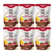 Once Upon a Farm 원스어폰어팜 코코넛 멜츠 딸기 바나나 스낵 28g, 6개