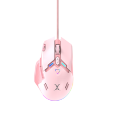【Foxxray】FXR-HM-93 風隼10鍵全自訂RGB巨集電競滑鼠, 粉色, FXR-HM-93-PK