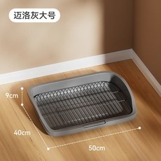 加厚不鏽鋼狗廁所, 邁洛灰色, 大號平板, 1個