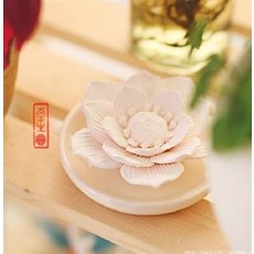 陶瓷香薰花, 陶瓷工藝擺件/擺飾玫瑰/蓮花香薰碟, 1個