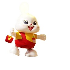 電動跳舞兔子 藍牙無線 嬰幼兒抬頭玩具, USB直充版大號白兔48音樂, 1個