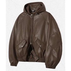 [국내정품] 트릴리온 TRILLION 2WAY 엘보우 패치 가죽 후드 자켓_브라운 TRFJK49BR 2516046