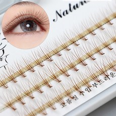 keka 인조 속눈썹 부분 눈썹 연장 0.07mm C라인 내추럴 갈색 속눈썹 세트, 13mm, 2개