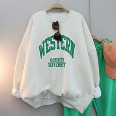 달콩 남녀공용 빅사이즈 기모맨투맨 라운드넥 겨울티 WE레터링오버핏맨투맨(기모)