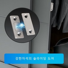 도어스토퍼 1P 미닫이문 블랙 슬라이딩 마 도어 자석 1P 자석 도어스토퍼 블랙 슬라이딩 도어 미닫이문 마그네틱 문고정장치+셀러팩토리Shop, 1개