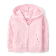 The Children's PLACE 레이스 여아 및 유아용 액티브 프리미엄 플리스 집업 스웨트셔츠 핑크 리본 18-24개월 250463