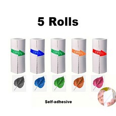 휴대용 미니 프린터 세트 다기능 옵션으로 감열지 접착 스티커, 5Rolls Color Sti er