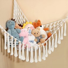 느낌상점 마크라메 인형 해먹 벽걸이 인테리어 소품 정리 보관, 아이보리