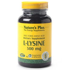 Natures Plus L-賴氨酸素食膠囊 500mg, 1罐, 90顆