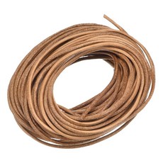 uxcell 원형 가죽 코드 핸드백 신발끈 DIY 공예 팔찌 제작을 위한 11야드 3mm 브레이딩 끈 순백, Pure Brown, 2mm, 1개