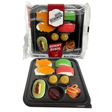 레인드롭스 구미 캔디 스시 미니 벤토 박스 9개 - 5가지 Raindrops Gummy Sushi Candy - Mini 3oz or 9.5 Oz Bento Box - Fun &, 85.05g, 1개