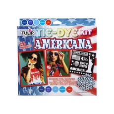Tulip One-Step Tie-Dye Kit Americana Fun Party Activity USA Red & Blue Make Patriotic Shirts, 아메리카나, 영구 직물 염료