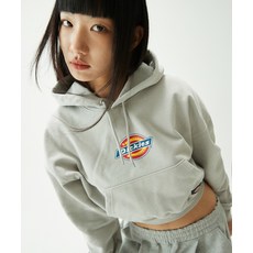 [국내 매장품] DICKIES 아이코닉 로고 크롭 후드 Light Gray 199580