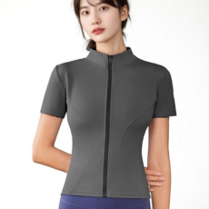 에이프릴랩스 요가 러닝 헬스 반팔 풀 집업 티셔츠 재킷 점퍼