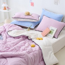 [모던하우스] ON 아트에디션 퀸 차렵이불 200x230 리버시블 핑크+아이보리
