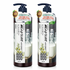 아스파시아 대용량 밀키 올리브 헤어에센스, 500ml, 2개