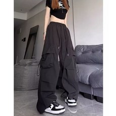 2024新款寬鬆工裝褲 夏季速乾透氣 美式Oversize 闊腿褲