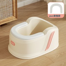 嬰兒洗屁屁神器女童寶寶盆子女孩兒童洗屁股盆新生兒洗pp浴盆專用, 1個, 粉色PVC軟墊加厚帶防滑:如圖