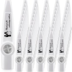 Lenwen 손님을 위한 웨딩 파티 선물 50개 벌크 화이트 카주 플라스틱 악기 기타 우쿨렐레 바이올린 피아노 키보드용 약혼 브라이덜 샤워 선물 성인용, Lenwen 손님을 위한 웨딩 파티 선물 50개, 벌크