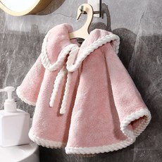 可愛毛巾 加大厨房手巾挂式毛巾不掉手帕插手卡通洗手间可爱吸水抹布, 1個, 【一条装】粉色披肩