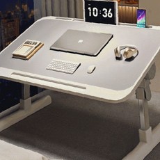 침실 노트북 거치 높낮이 각도 조절 가능 접이식 좌식 테이블 침대 위 독서 공부, 그레이